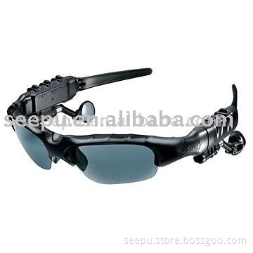 Digital Music Sunglasses (Black) -- Unique flexible Nylon material